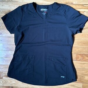 Medium Spandex Stretch Grey’s Anatomy Scrub Top- black